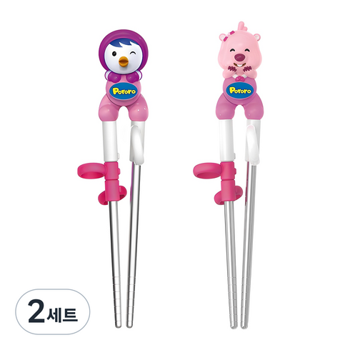에디슨 아동용 입체 스텐 교정젓가락 2종 세트, 패티 + 루피, 2세트