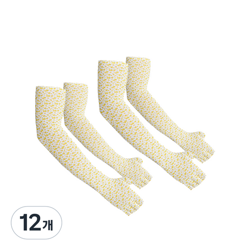 인콘트로 반장갑 토시 4p, 꽃무늬 노랑색, 12개
