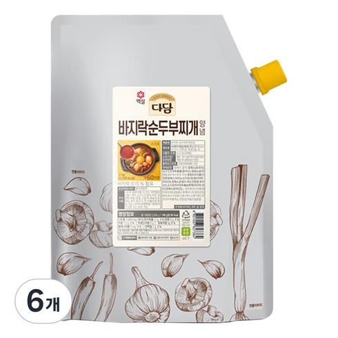 다담 바지락 순두부 찌개 양념, 2kg, 6개