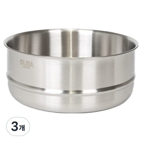 올비아 스텐304 무연마 채반 찜기, 18cm, 3개