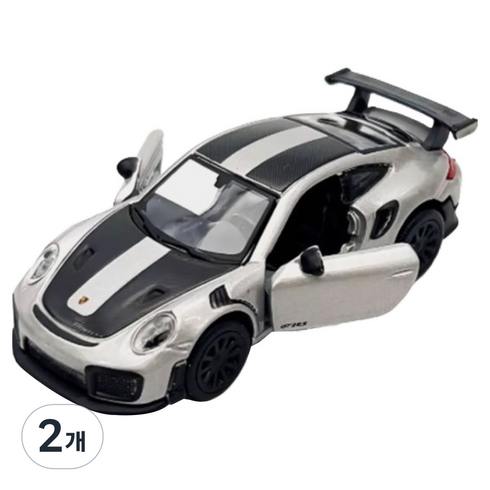 마이스토 1:64 스피드아이콘 포르쉐 911 GT2 RS 미니카 다이캐스트 도어열림, 실버, 2개