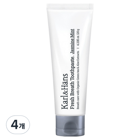 칼앤한스 프레시 브레스 구취케어 불소 치약 자스민민트, 120g, 4개