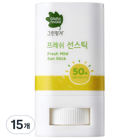 그린핑거 프레쉬 마일드 선스틱 SPF50+ PA++++, 15g, 15개