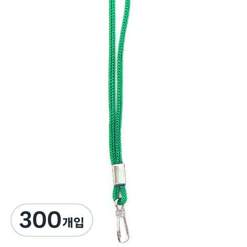 VIC 외줄고리 명찰줄 3mm, 녹색, 300개입
