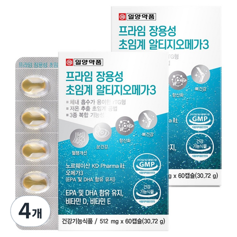 일양약품 프라임 장용성 초임계 알티지 오메가3, 60정, 4개