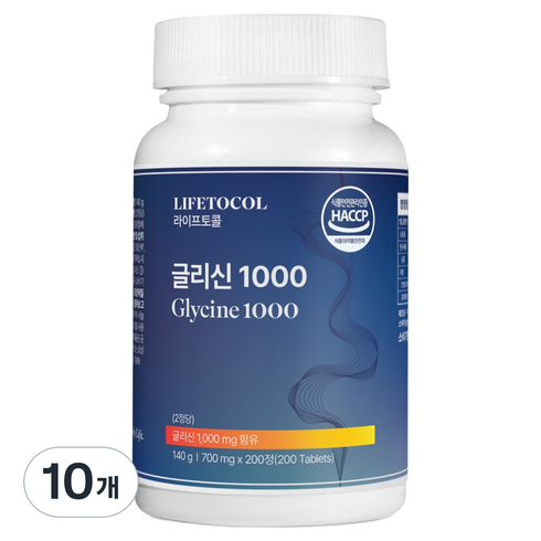 라이프토콜 글리신 1000 140g, 10개, 200정