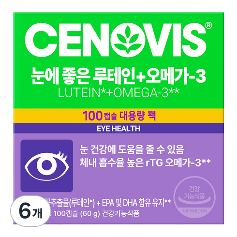 세노비스 눈에 좋은 루테인 플러스 오메가3, 100정, 6개