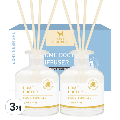 더허브샵 기분좋은 홈닥터 디퓨저 2p, 펫츠&푸드스멜, 500ml, 3개