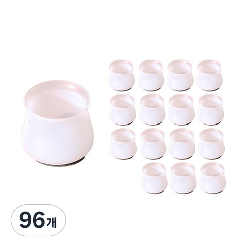 마리포레 벗겨지지 않는 펠트 실리콘 의자 발커버 소음방지 스크래치방지, 투명그레이, 96개