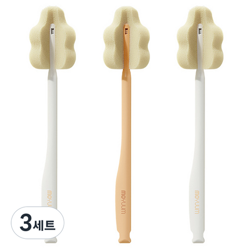 모윰 롱핸들 스펀지 다용도솔 크림오렌지 + 크림화이트 2p 세트, 3세트, 혼합색상