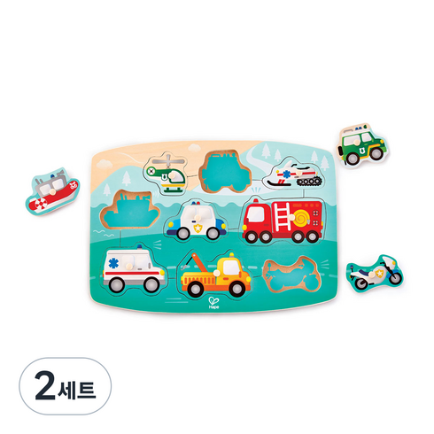 하페 위급한 상황이에요 교통수단 원목퍼즐, 2세트, 9피스