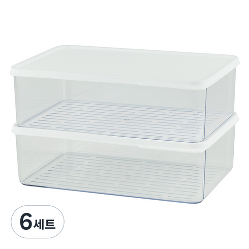 이지앤프리 스테커블 냉동실 정리 소분 용기 높은형 1200ml, 2개, 6세트