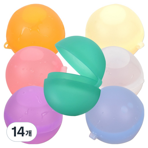 재사용가능 목욕 실리콘 워터팡 물풍선 6cm, 랜덤발송, 14개