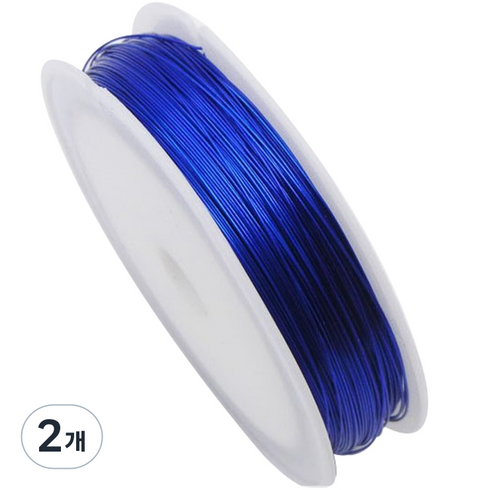 마다꾸미 컬러 공예철사 0.4mmx50m, 06 블루, 2개