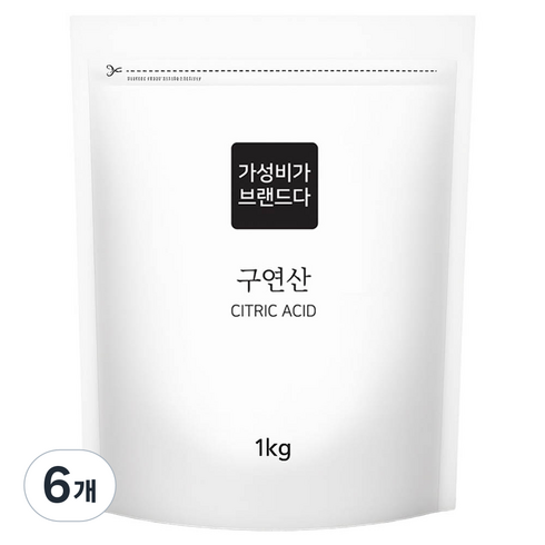 가성비가브랜드다 파우치형 구연산, 1kg, 6개