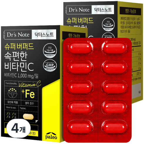 팔레오 닥터스노트 슈퍼 버퍼드 속편한 비타민C 78g, 60정, 4개