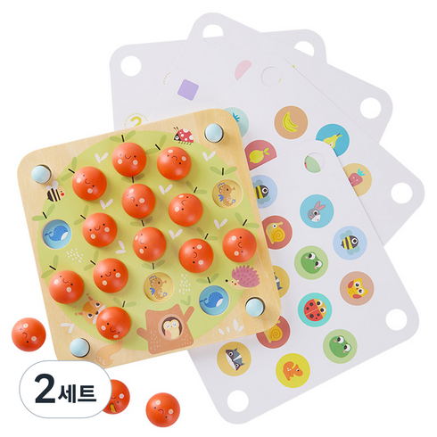 투키토이 원목 메모리 게임 세트, 혼합색상, 2세트