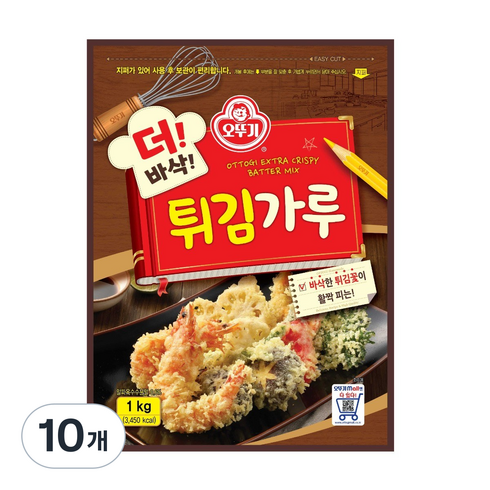 오뚜기 더 바삭 튀김가루, 1kg, 10개