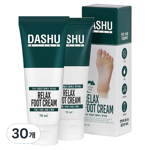 다슈 데일리 릴렉스 각질제거 고보습케어 풋크림, 70ml, 30개, 1개입