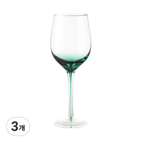 메종오브제 시에르 그라데이션 크리스탈 화이트 와인잔 그린, 340ml, 3개