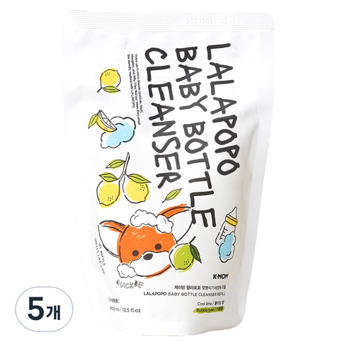 케이맘 랄라포포 젖병식기세정제 거품형 리필, 400ml, 5개