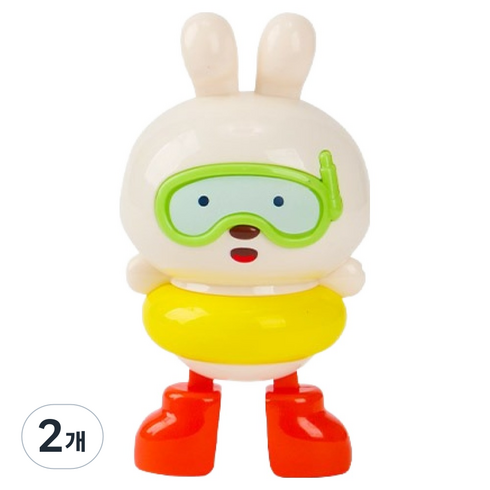 캐스비 네이처 목욕놀이 수영하는토끼, 혼합색상, 2개