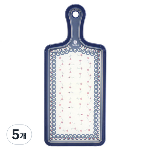 프라카 폴란드패턴 양면 핸들도마 베이직, 레드지니아, 5개