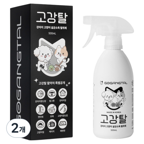 고강탈 반려동물 탈취제 무향, 500ml, 2개