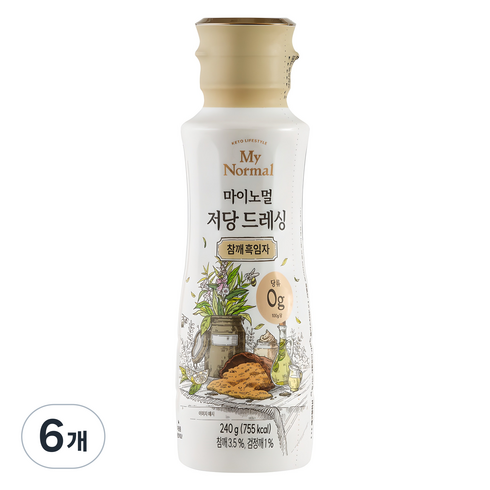 마이노멀 저당 드레싱 참깨흑임자, 240g, 6개