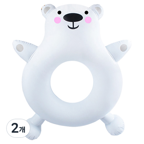 bayb 아동 곰돌이 튜브, 화이트, 2개