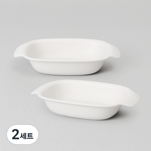 나인웨어 국산 프렌즈 사각 파스타 볼 2P, 아이보리, 2세트