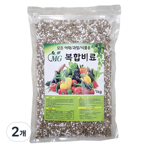 모든 야채과일식물용 복합비료 식물영양제, 1kg, 2개