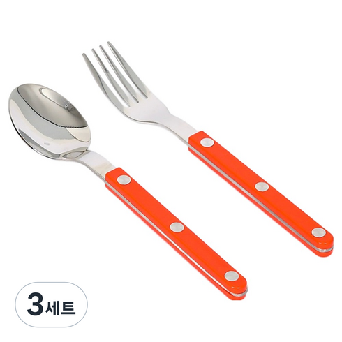티니블랑 레브 티스푼 + 티포크 세트 오렌지, 3세트