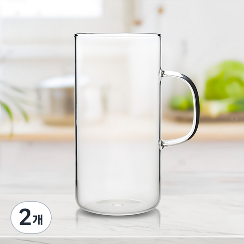 마카 내열유리 머그컵 700ml, 2개