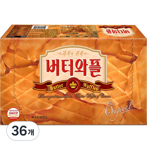 크라운 버터와플, 237g, 36개