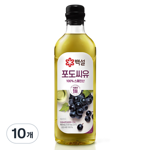 백설 포도씨유, 900ml, 10개