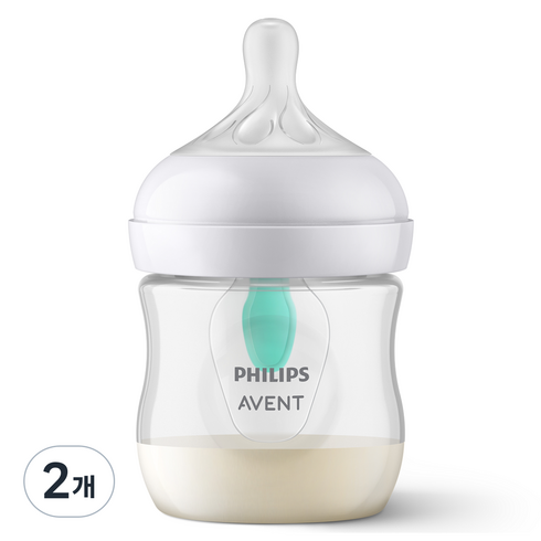 필립스아벤트 아기편한 젖병 SCY670/01 + 2단계 0m+ 젖꼭지 포함, 투명, 125ml, 2개