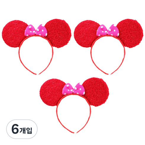파티팝 파티용 도트 미키마우스 머리띠, A3, 6개입
