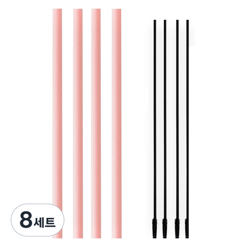 하이비 스탠리 호환 Big 실리콘 스트로우 핑크 2p + 세척솔 랜덤 발송 2p 세트, 8세트, 핑크스트로우 2P / 세척솔 2P