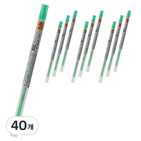 스타일핏 젤잉크 리필심 0.28mm UMR-109, 그린, 40개