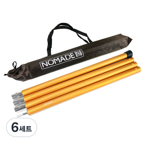 노마드캠핑 32파이 타프폴대 골드 + 전용파우치, 6세트