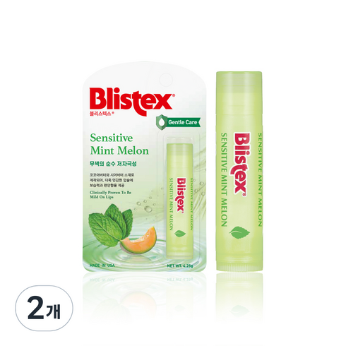 블리스텍스 센시티브 민트멜론 립밤, 민트멜론향, 4.25g, 2개