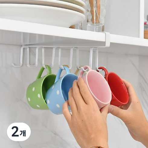 모나코올리브 망고너츠 철제 상단장 더블걸이, 화이트, 2개