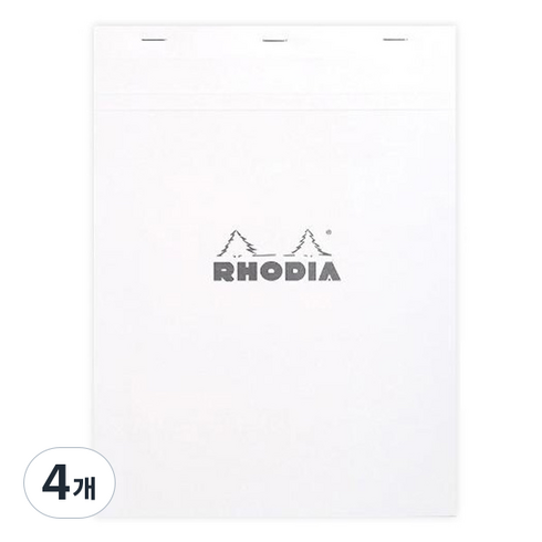 로디아 격자 메모패드 A4 NO.18, 화이트, 4개, 80매