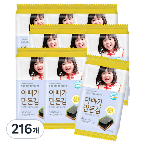 베베푸드 아빠가 만든김, 조미김, 4g, 216개