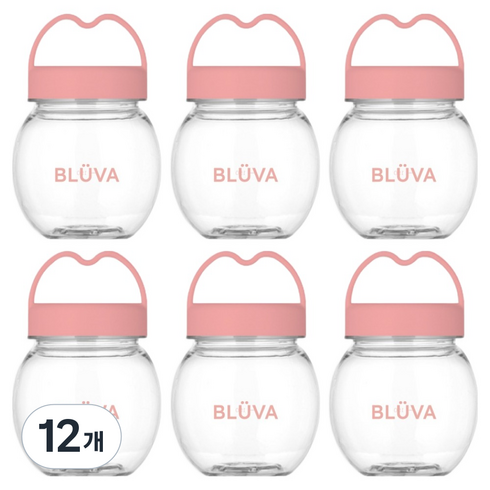 블루바 눈금표시 트라이탄 하트캡 미니 쉐이커, 핑크, 12개, 250ml