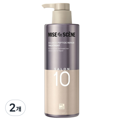 미쟝센 살롱10 펩타이드 리페어 단백질 트리트먼트 에센스팩, 2개, 500ml