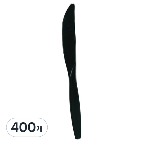 천운패키지 나이프 블랙 19.5cm, 400개, 1개입