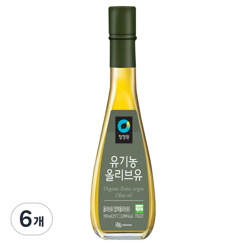 청정원 유기농 올리브유, 350ml, 6개