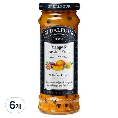 샹달프 망고 앤 패션 프룻잼, 284g, 6개